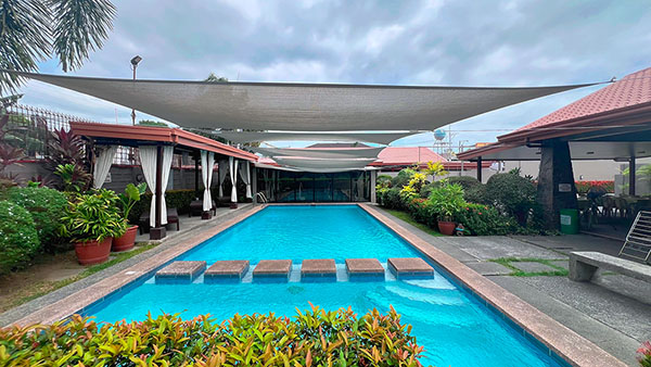 Pool size: 14 x 6 meters. Kiddie pool: 3 ft. Adult Pool: 3 ft. to 5 ½ ft.